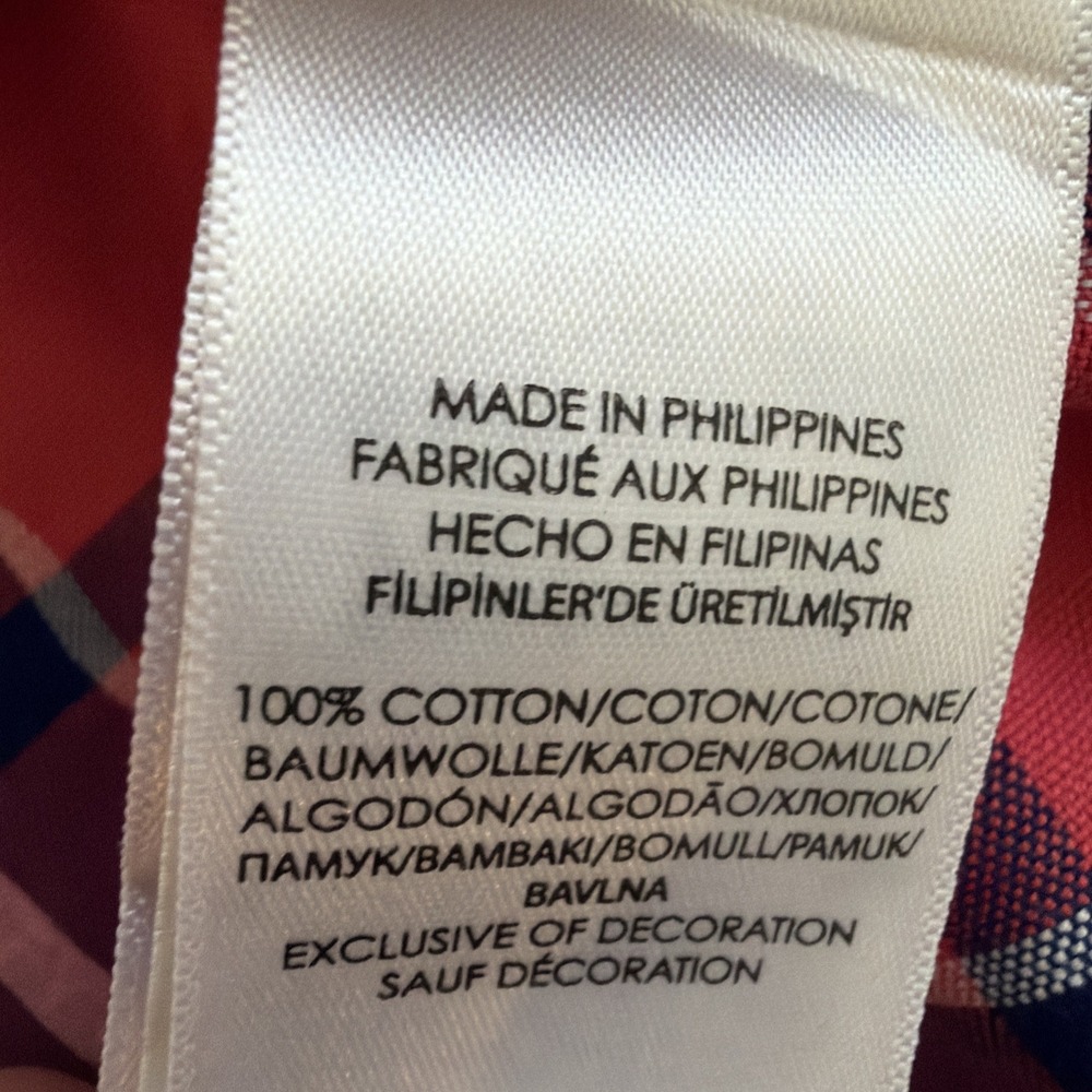 Ralph Lauren Red Blue Plaid L Oxford Shirt Button Up Short Sleeve Preppy Classic - Picture 5 of 7